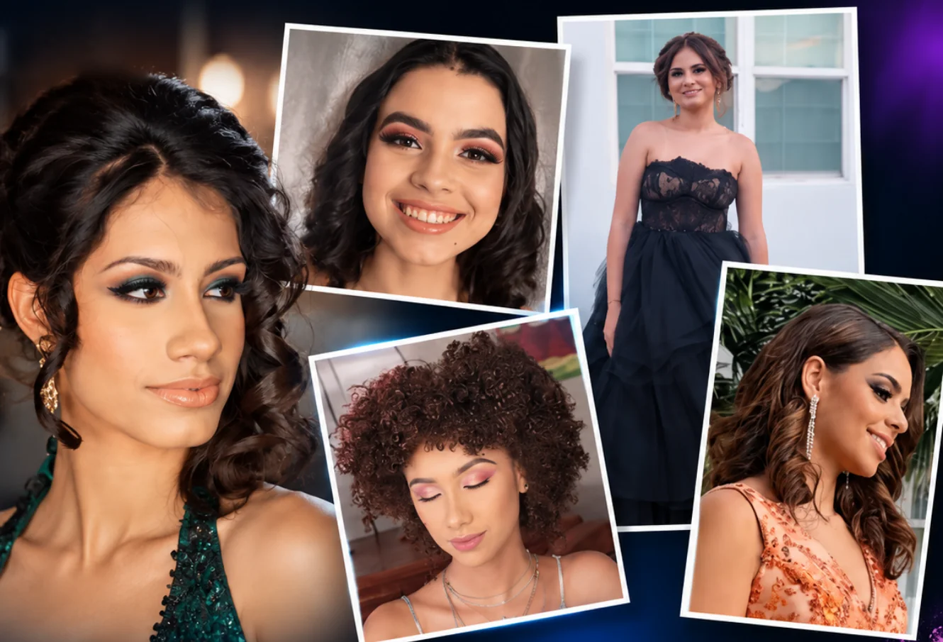 Collage de graduandas y jóvenes de prom