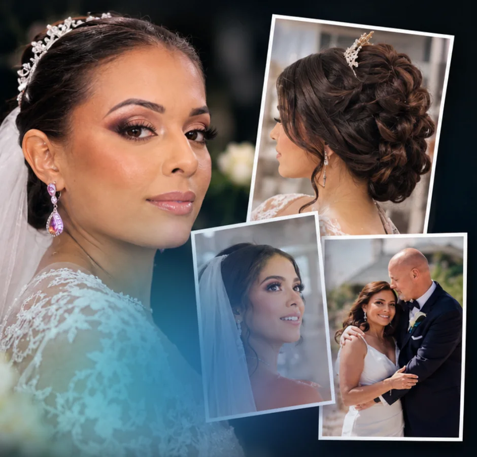 Collage de novias maquilladas y peinadas por Mayra
