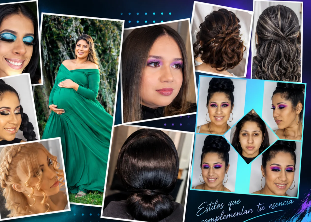 Collage de maquillajes para eventos, maternidad y sesiones